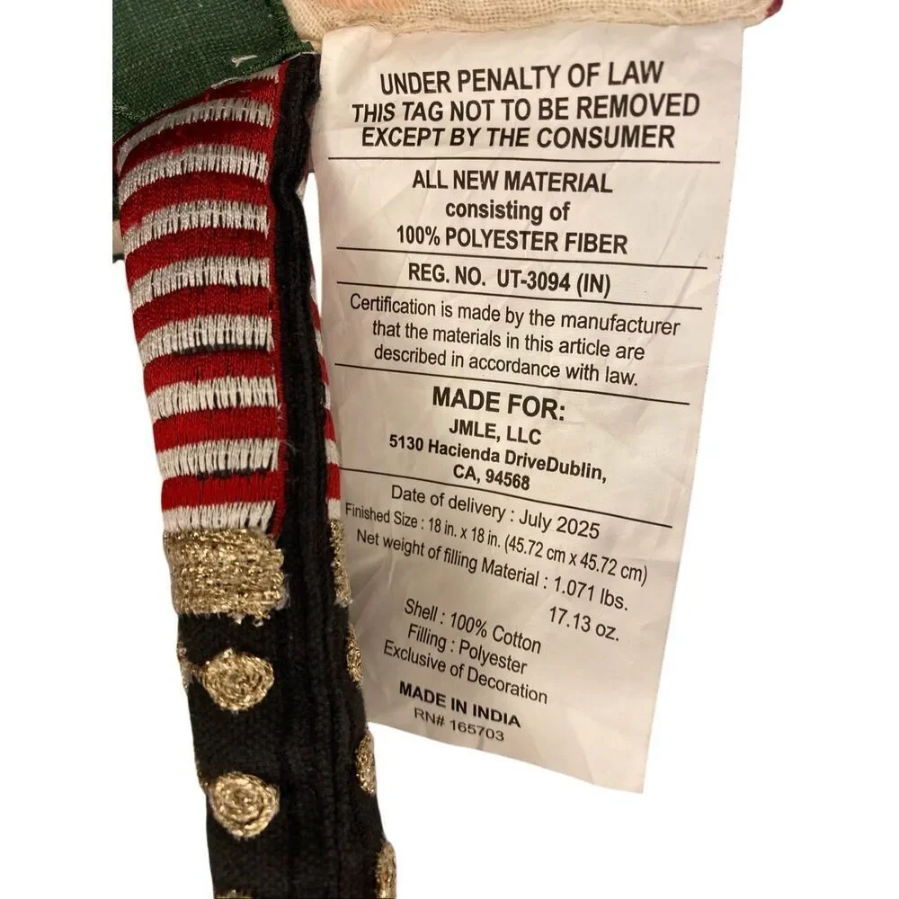 Nutcracker Christmas Pillow With Legs Holiday Decor Red Green 18 Inch Festive